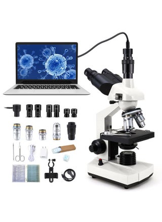 40X-5000X Compound trinocular Microscopes trinocular fo Adults, with 5.0 mp Camera with Microscope Slides 30p, Microscope Accessories, Microscopes Abbe Condenser - pzsku/Z23D5E34F6EA1EB9D6315Z/45/1743429296/10440fcc-efbc-42eb-a386-375d6015cef3