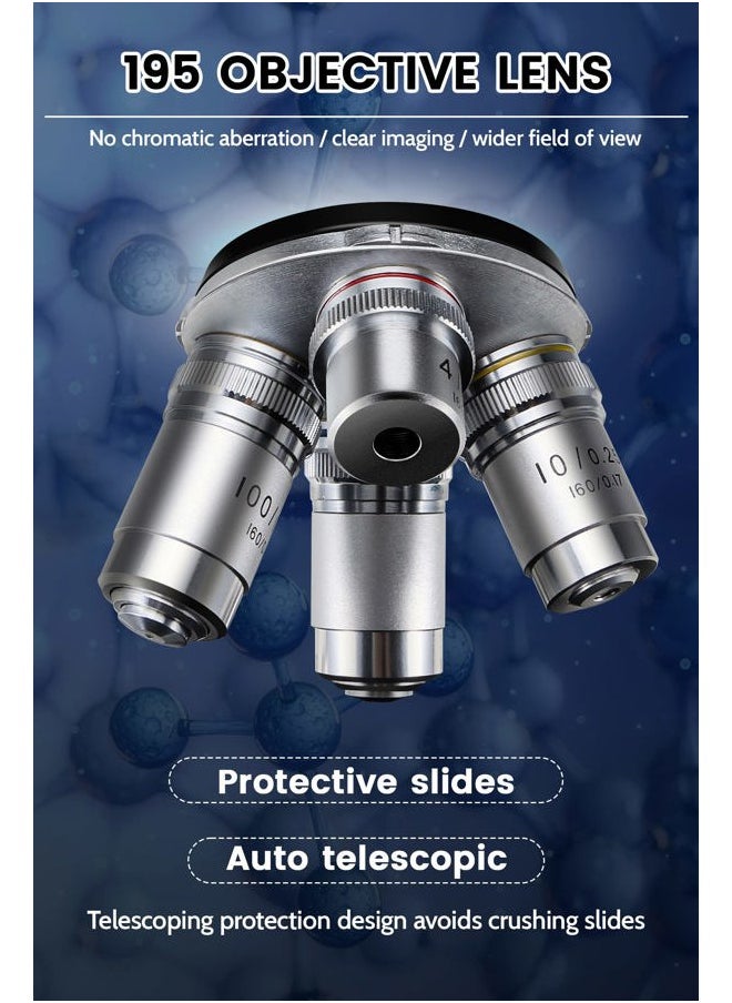 40X-5000X Compound trinocular Microscopes trinocular fo Adults, with 5.0 mp Camera with Microscope Slides 30p, Microscope Accessories, Microscopes Abbe Condenser
