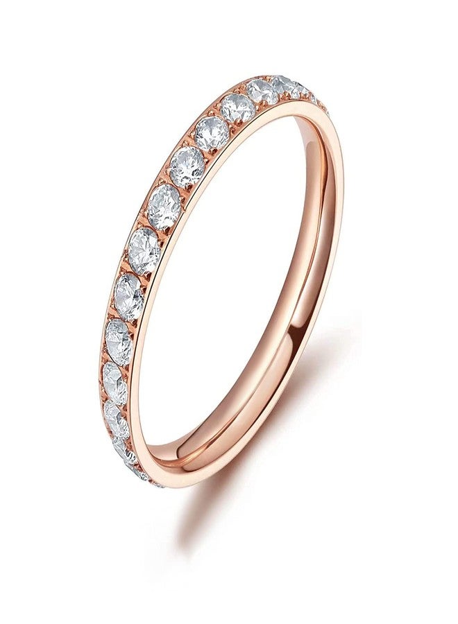 CiNily Christmas Ring, Women's Statement Rings Titanium Eternity Ring Cubic Zirconia Anniversary Wedding Band Statement Band Rings Size 8 - Image 1