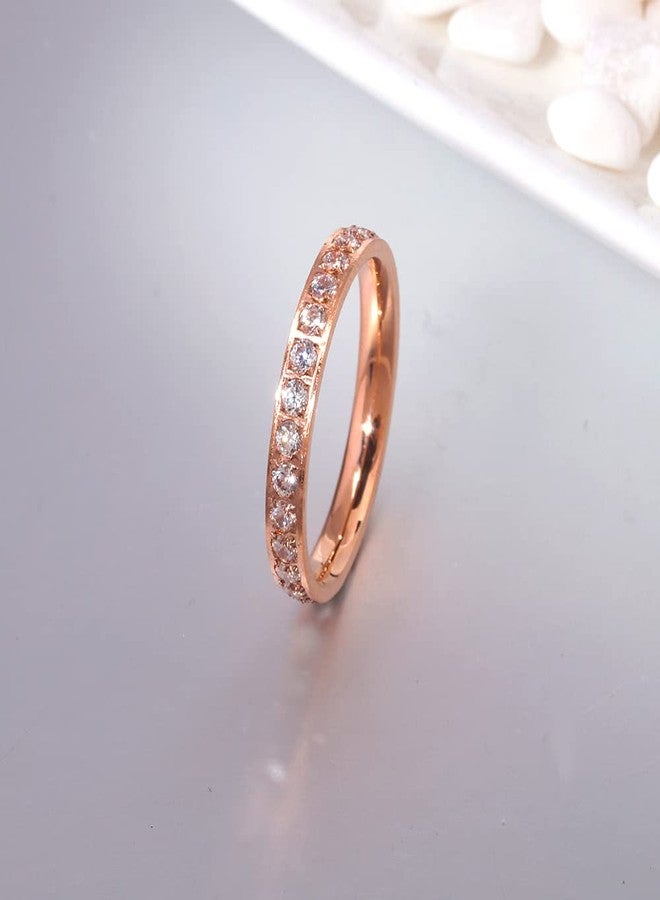 CiNily Christmas Ring, Women's Statement Rings Titanium Eternity Ring Cubic Zirconia Anniversary Wedding Band Statement Band Rings Size 8 - Image 2