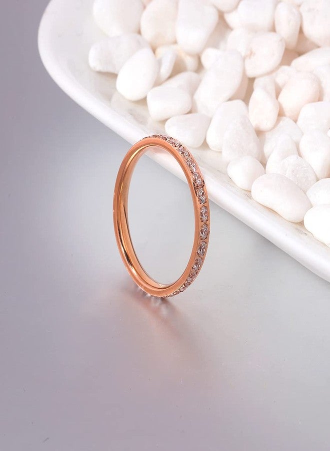 CiNily Christmas Ring, Women's Statement Rings Titanium Eternity Ring Cubic Zirconia Anniversary Wedding Band Statement Band Rings Size 8 - Image 4