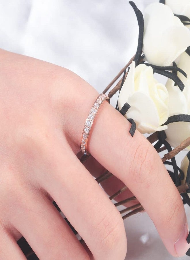 CiNily Christmas Ring, Women's Statement Rings Titanium Eternity Ring Cubic Zirconia Anniversary Wedding Band Statement Band Rings Size 8 - Image 5