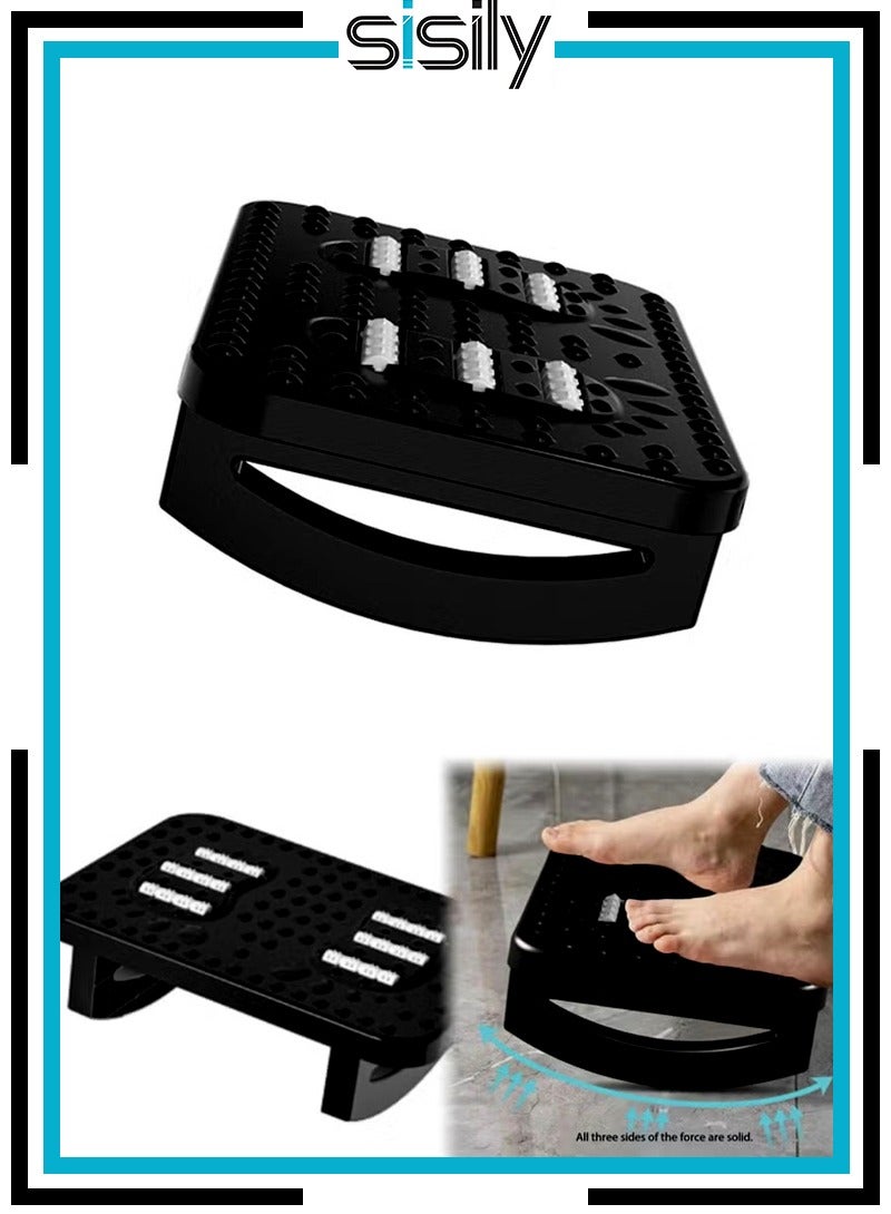 Sisily Under desk footrest, portable footrest with double row massage texture and rollers, ergonomic step stool, swingable, suitable for home, office, school, black - Image 1