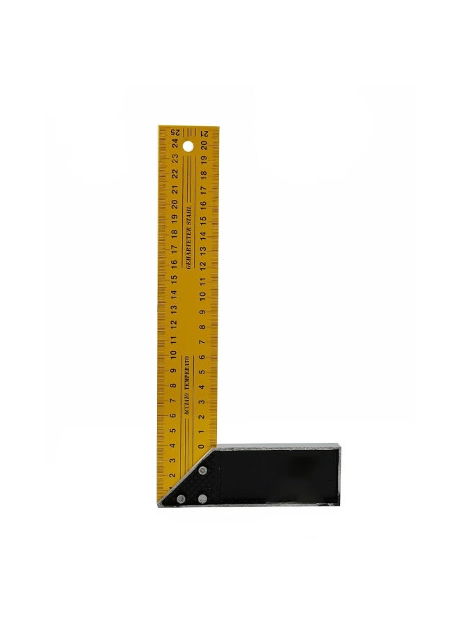 ديفاونز مسطرة زاوية مربعة على شكل حرف L شديدة التحمل مقاس 25 سم - مربعة من الفولاذ المقوى بمقبض خفيف الوزن من الألومنيوم - أداة قياس للنجار بزاوية 90 درجة لأعمال النجارة والتأطير والمشاريع المنزلية - Image 2