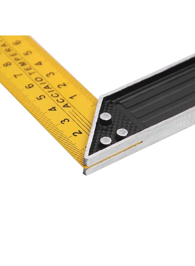 ديفاونز مسطرة زاوية مربعة على شكل حرف L شديدة التحمل مقاس 25 سم - مربعة من الفولاذ المقوى بمقبض خفيف الوزن من الألومنيوم - أداة قياس للنجار بزاوية 90 درجة لأعمال النجارة والتأطير والمشاريع المنزلية - Image 4