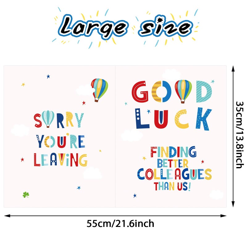 Outus Farewell Party Decoration Farewell Card Large 13.8 x 21.6 Inches College Farewell Card Jumbo Office Greeting Card Good Luck Guest Poster for Colleague Party Supplies - Image 3
