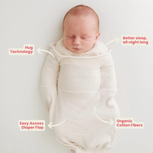 Swaddelini Organic Cotton Sleep Sack Swaddle for Newborns 03 Month Baby Sleep Sack 1218 pounds Made in USA - Image 3