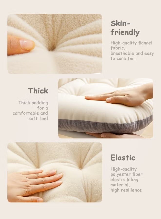 Chair Cushion Plush High Back Rocking Chair Cushion Chair Seat Cushion with Ties Soft Seat Pad with High Back Lelax Lazy Buttocks Pillow Non Slip Seat Cushion Ergonomic Office Seat Cushion Thickened Square Soft Fluffy Cushion Backrest Pillow Washable For Indoor Room Office And Kitchen - Image 4