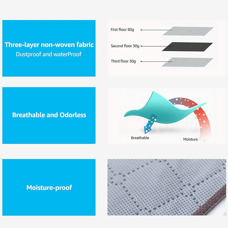 clothes storage bags solutions organizer with zips and clear window for clothes, comforters, blankets, bedding, 3 pieces, 90l - Image 5