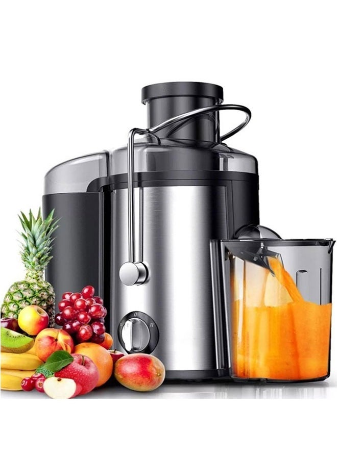 WEMART Juicer Extractor, High-Powered 800W Motor, Stainless Steel Design, Large 1.6L Pulp Container, 0.5L Juice Collector, Dual Speed Control,Silver/Black  - Image 1