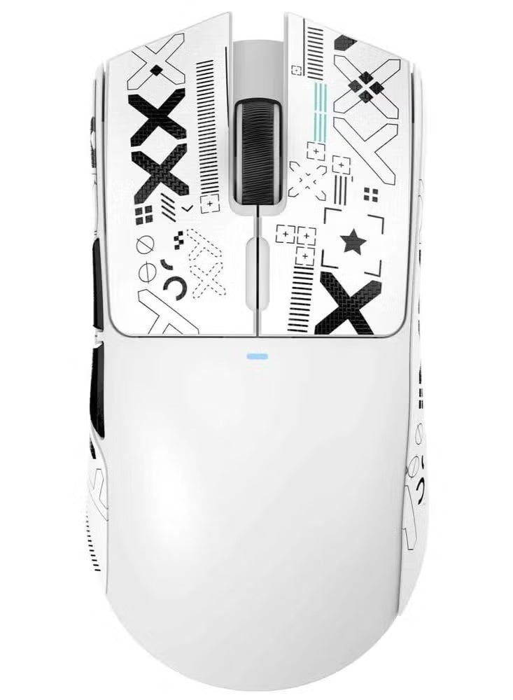 هجوم القرش ماوس ألعاب لاسلكي فائق الخفة X11SE، ثلاثي الأوضاع - 2.4 جيجاهرتز/USB-C سلكي/بلوتوث، مستشعر ألعاب PixArt PAW3311، 22 كيلو نقطة في البوصة، 5 أزرار قابلة للبرمجة لأجهزة الكمبيوتر المحمولة والكمبيوتر الشخصي وماك (أسود وملصق) - Image 1