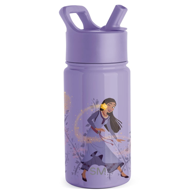 Simple Modern Kids Summit Water Bottle with Straw Lid | Disney Wish 14oz Stainless Steel Cup Insulated Tumbler for Girls, School | Asha's Adventure - Image 1
