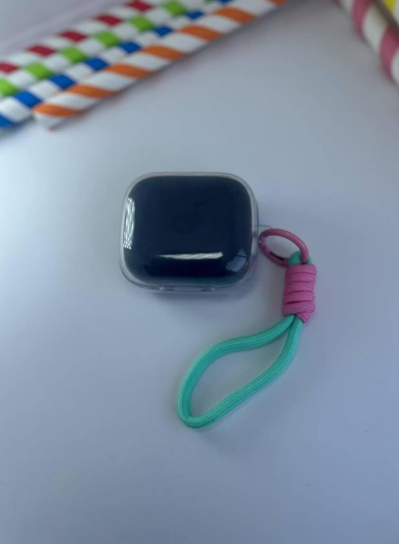 Silicone Protective Case for Anker Soundcore R50i NC Clear with Stand and Carabiner, LED Visible (MintGreen Pink) - Image 1