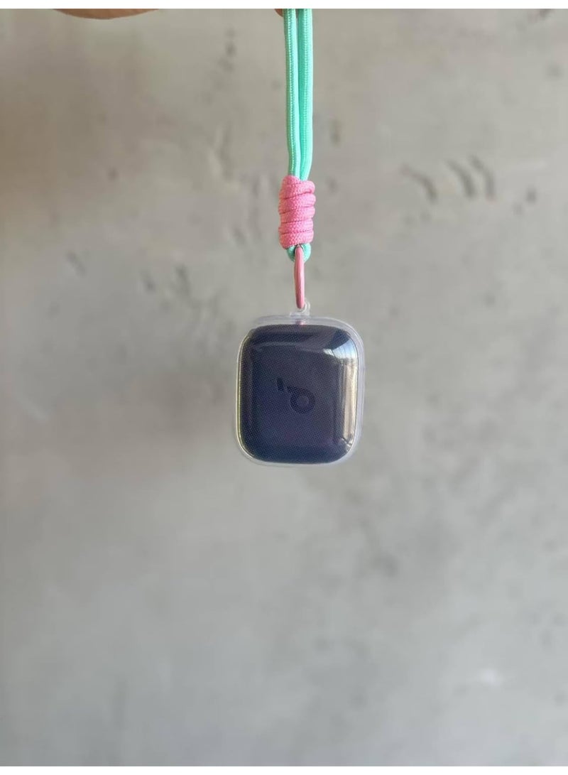 Silicone Protective Case for Anker Soundcore R50i NC Clear with Stand and Carabiner, LED Visible (MintGreen Pink) - Image 2