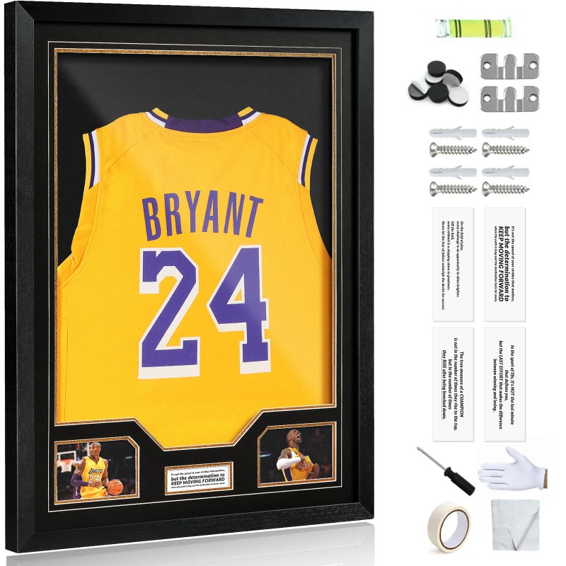 JupDec Jersey Frame Display Case, Large Clear Acrylic Shadow Box with UV Protection for Baseball Basketball Football Soccer Hockey shirts, Wall Mount Wooden Showcase, Idea Gift for Sports fans, 1 pack - Image 1