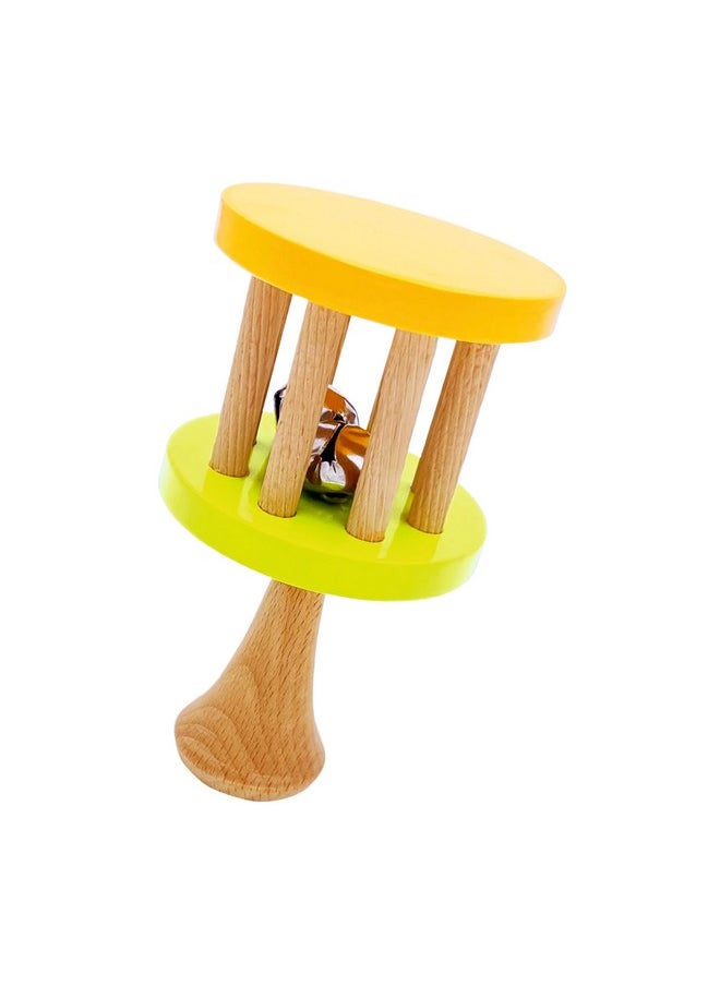 Little Genius Little Genius Wooden Cage Bell Rattle | Baby Rattle with Soft Jingle Bell | Early Sensory Development Toy 