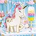 Pardecor 24 Large Rainbow Unicorn Pinata for Birthday Party Large Magical White Unicorn Party Decorations with Gold Horn Paper Mache Pinata for Candy Fillers Pull StringHit Game for Kids Girls Teens - Image 4