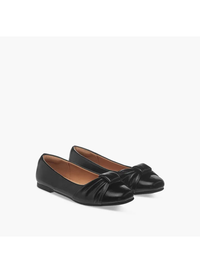 Little Missy Girls Knot Accent Slip-On Ballerina Shoes