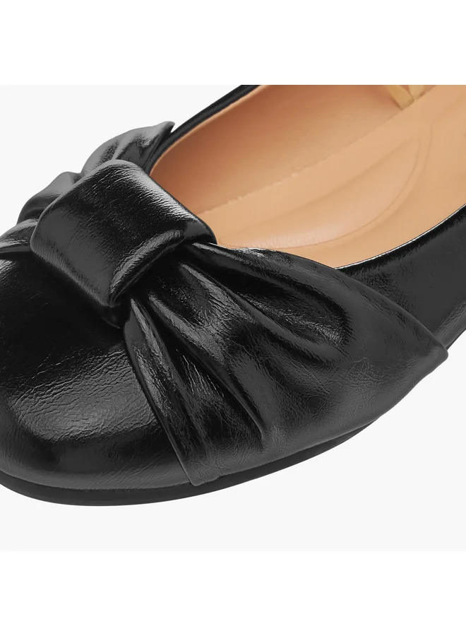 Little Missy Girls Knot Accent Slip-On Ballerina Shoes