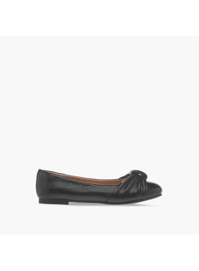 Little Missy Girls Knot Accent Slip-On Ballerina Shoes