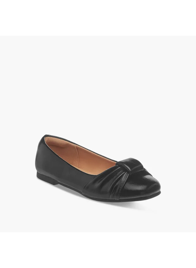 Little Missy Girls Knot Accent Slip-On Ballerina Shoes