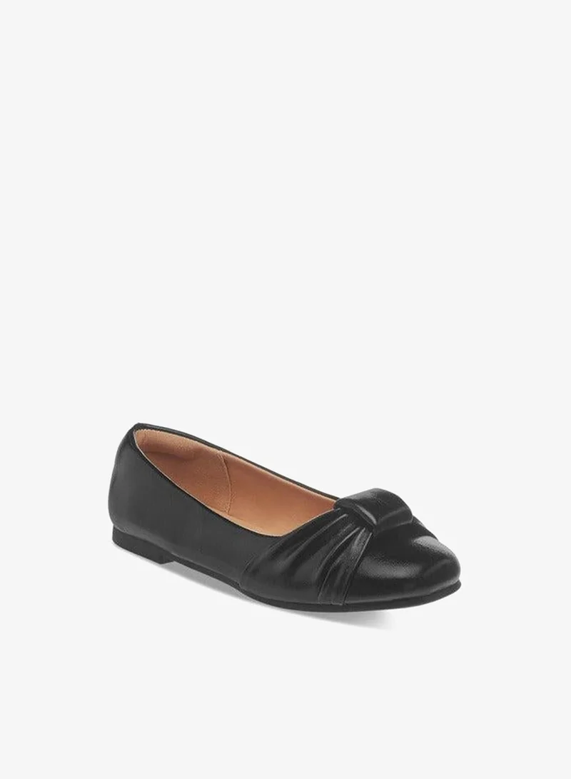 Little Missy black Girls Knot Accent Slip-On Ballerina Shoes for Women | Best Price UAE