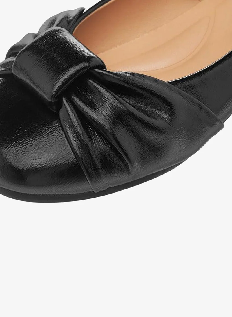 Little Missy black Girls Knot Accent Slip-On Ballerina Shoes for Women | Best Price UAE