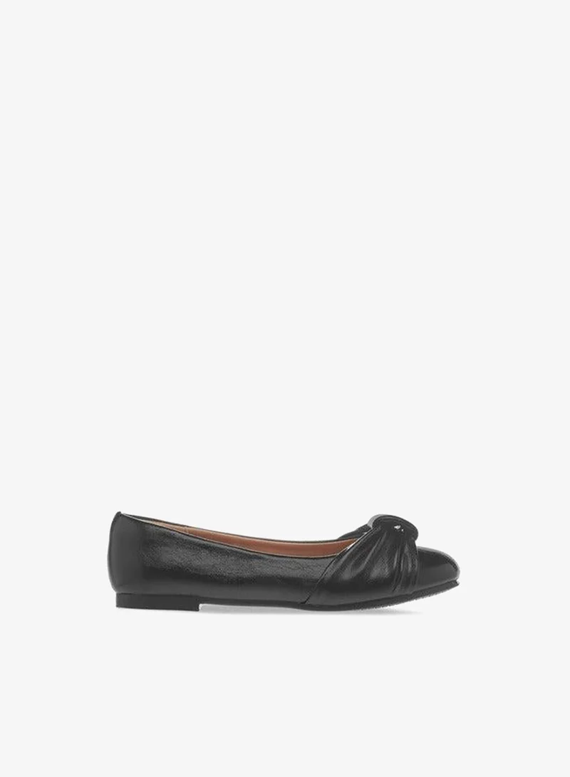 Little Missy black Girls Knot Accent Slip-On Ballerina Shoes for Women | Best Price UAE