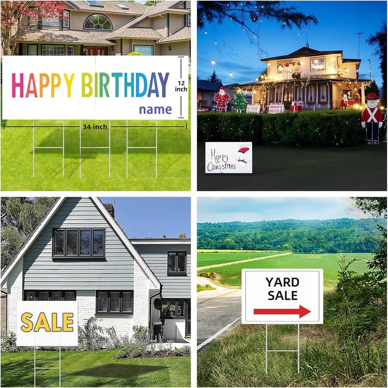 ISDGER Blank Yard Signs with Stakes, GRS Certified 6 Pack 17x12 Inches Corrugated Plastic Lawn Signs Sheets, Double Sided Custom Sign for Home Front Door Outdoor, for Sale, Garage Sale, Yard Sale - Image 5