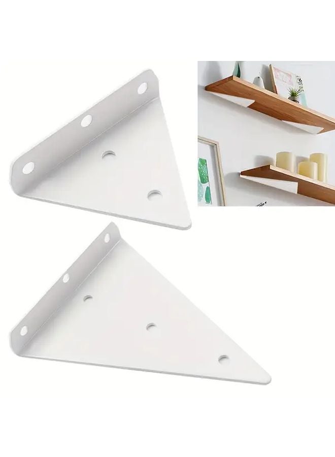 White Heavy Duty Shelf Bracket 2 Pack Wall Mounted 170x130mm Triangle - Image 2