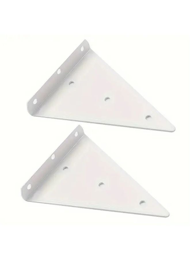 White Heavy Duty Shelf Bracket 2 Pack Wall Mounted 170x130mm Triangle - Image 1