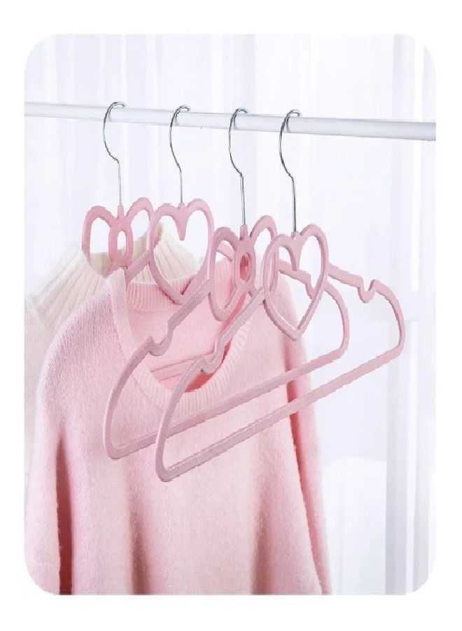 طقم علاقات مانعة للانزلاق على شكل قلب مكون من 20 قطعة وردي - Image 5