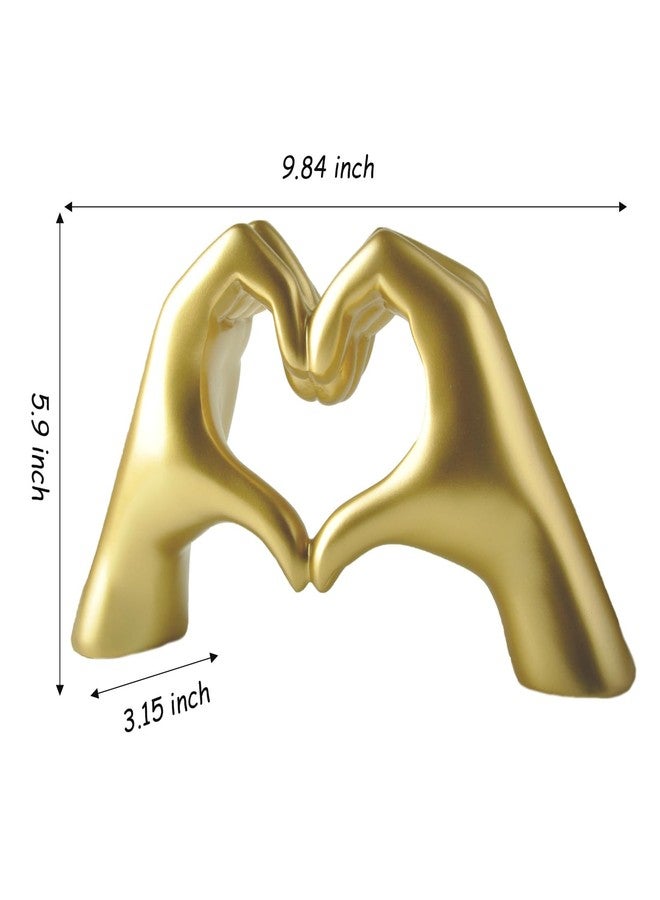 ENNAS Golden Heart Hands Sculpture – Modern Resin Gold Decor for Shelf, Desk, or Room Aesthetic | Symbol of Love | Unique Gift for Women, Friends - Image 2