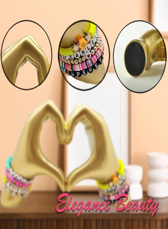ENNAS Golden Heart Hands Sculpture – Modern Resin Gold Decor for Shelf, Desk, or Room Aesthetic | Symbol of Love | Unique Gift for Women, Friends - Image 5
