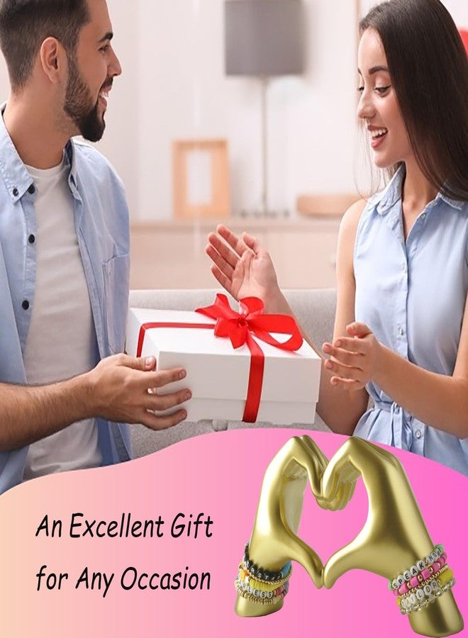ENNAS Golden Heart Hands Sculpture – Modern Resin Gold Decor for Shelf, Desk, or Room Aesthetic | Symbol of Love | Unique Gift for Women, Friends - Image 4