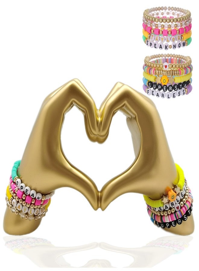 ENNAS Golden Heart Hands Sculpture – Modern Resin Gold Decor for Shelf, Desk, or Room Aesthetic | Symbol of Love | Unique Gift for Women, Friends - Image 1