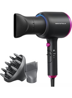 wavytalk Wavytalk Hair Dryer with Diffuser Blown Away Ionic Hair Dryer for Curly Hair with Comb 1875W Fast Drying Blow Dryer with Ceramic Technology 3 Attachments for All Hair Types Light and Quiet Black 