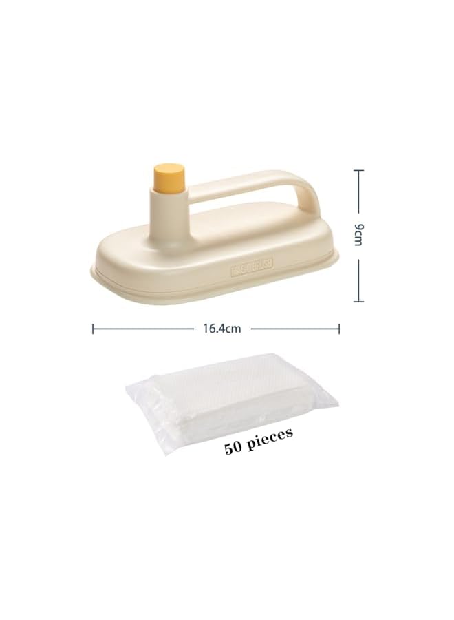 PROMASS promass Disposable Magic Brush, Protecting Hands Cleaning Rag, Replaceable Rag Cleaning Brush with Handle, Kitchen Degreasing Specialized Cleaning Cloth (1Brush +50 Rag) - Image 3
