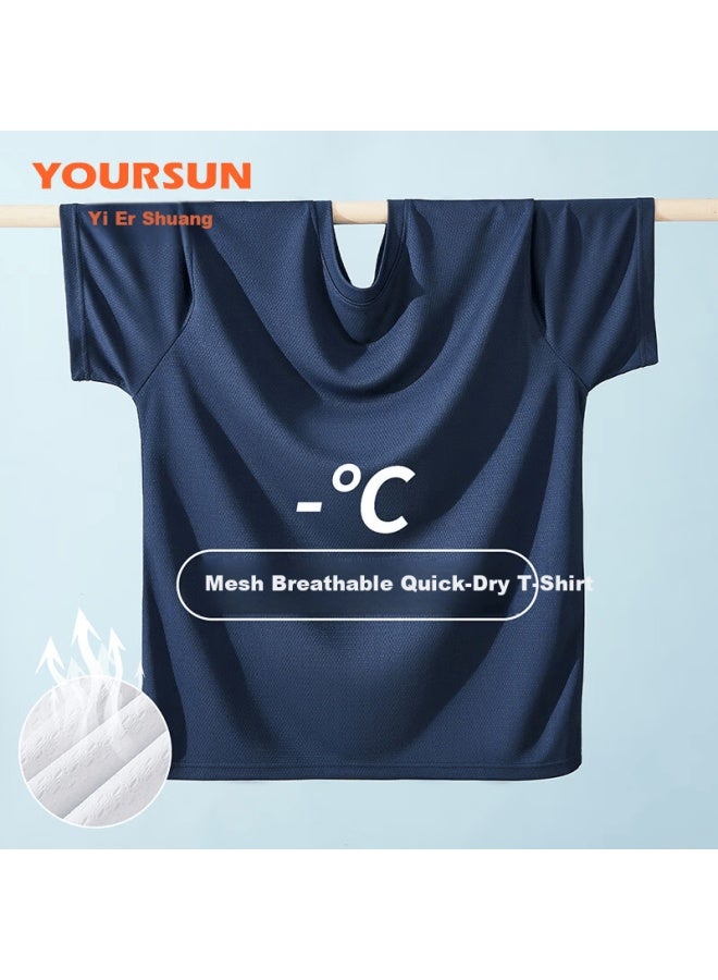 Your Sun Yiershuang Men's Short Sleeve T-shirt Summer Mesh Quick-dry Lightweight Solid Color Base Layer Running Sports Breathable Sweat-absorbing Top - Image 1