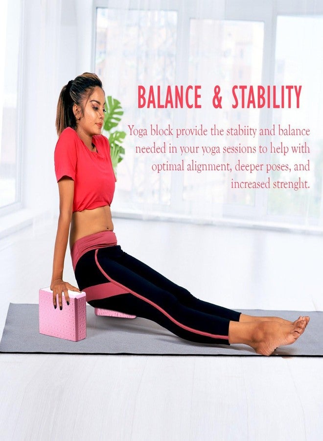 PUSHKH High Density EVA Foam Yoga Blocks Lightweight Non-Slip Surface Yoga Bricks for Improved Strength & Flexibility Stretching Exercise Balance Workout Fitness & Gym Blocks, Set of 2 - Image 4
