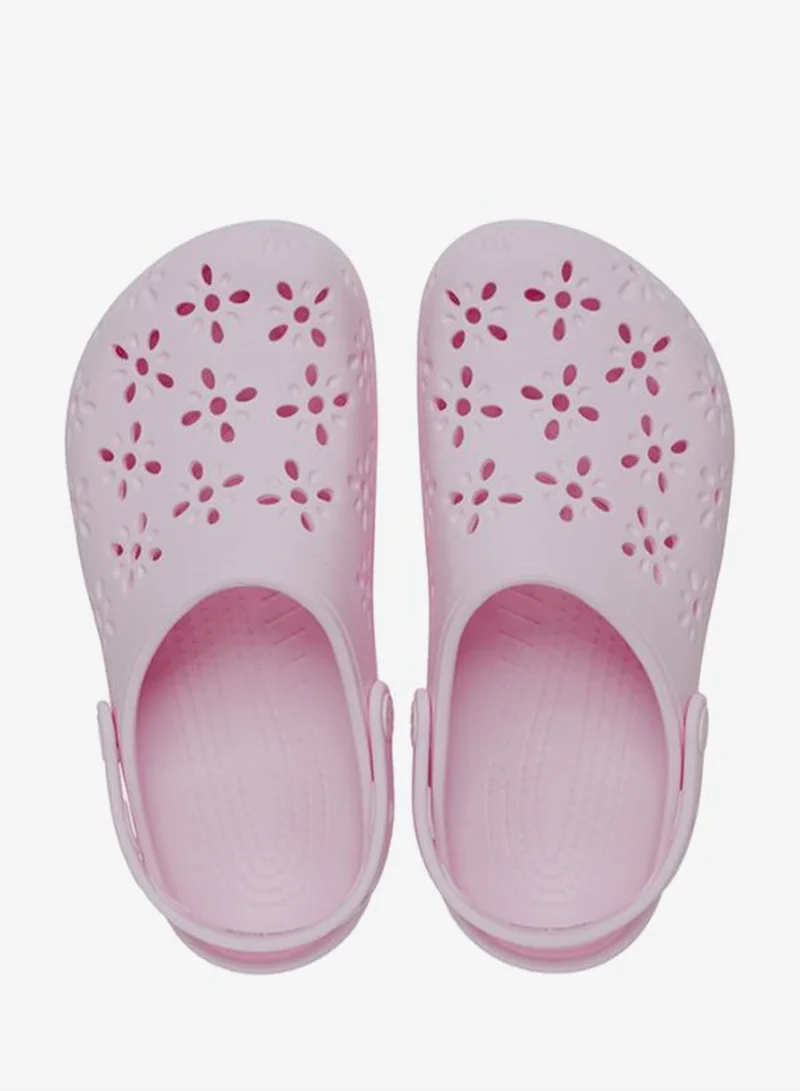 crocs Pink Milk Classic Floral Cut Out Clog Sandals for Women | Best Price UAE