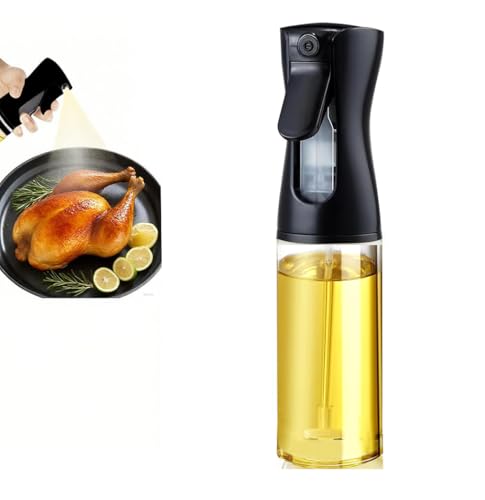 IVKIOMA Olive Oil Sprayer for Cooking, 220ml Glass Oil Dispenser for Kitchen Gadgets, Food Grade Premium Spray Bottle, Continuous Spray with Portion Control, for Salad, Frying, BBQ (Black Cap) - Image 5