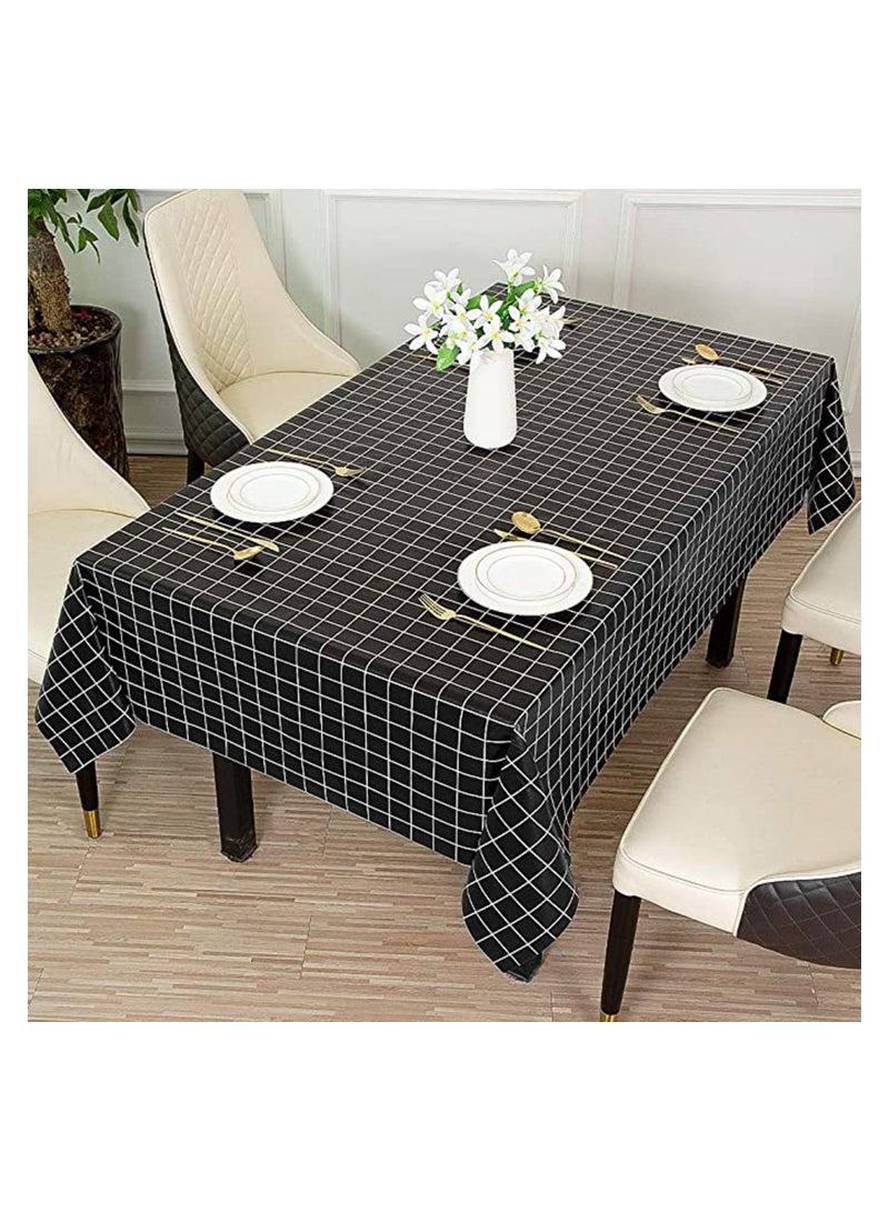 KASTWAVE Checkered Vinyl Rectangle Tablecloth 100% Waterproof Oil Proof PVC Square Table Cloth, Tablecloth Stain Resistant Wipeable Duty Table Covers for Restaurants Picnic Party Table Dining - Image 1