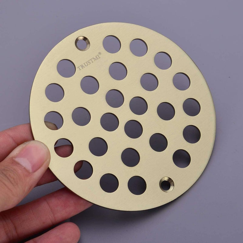 TRUSTMI 4 Inch Screwin Shower Drain Cover Replacement Floor StrainerBrushed Gold - Image 4