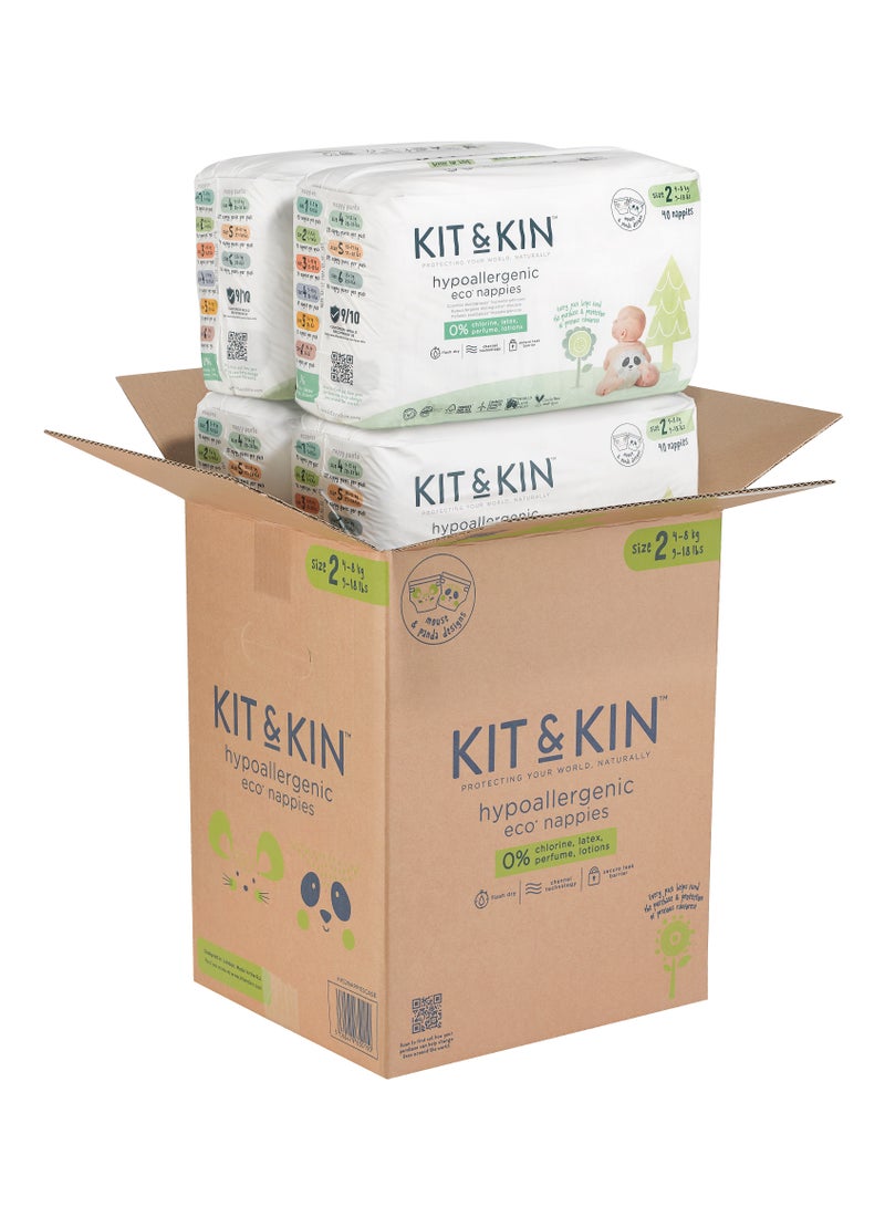 Kit & Kin Eco Diapers Size 2 4 x 40 Diapers - Image 1