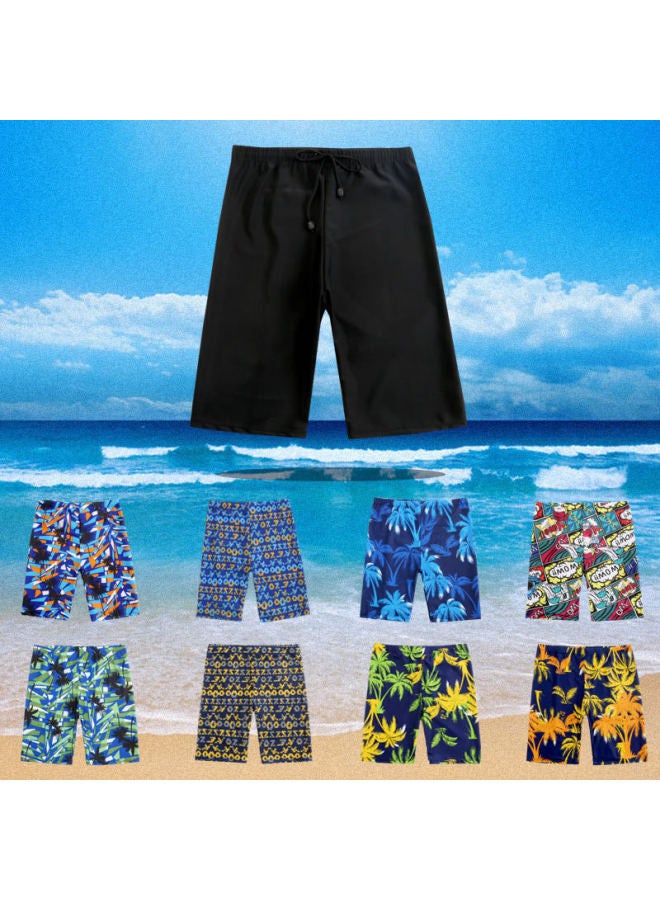 إسكدنيا سراويل سباحة رجالية من النايلون 2022، سراويل للشاطئ، أرجل طويلة، سراويل بخمس نقاط مضادة للإحراج بالإضافة إلى الأسمدة بالإضافة إلى سراويل السباحة سريعة الجفاف - اللون: أصفر، - Image 2