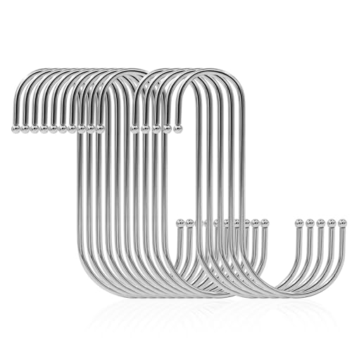 SumDirect Heavy Duty S Hooks - 15 Pack 5.7 Inch Extra Large Meta Stainless Steel S Shaped Hooks for Hanging - Image 1