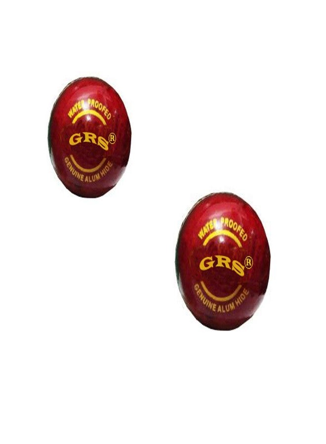 كرة كريكيت جلدية GRB_2 GRS® (حمراء) عبوة من قطعتين - Image 1