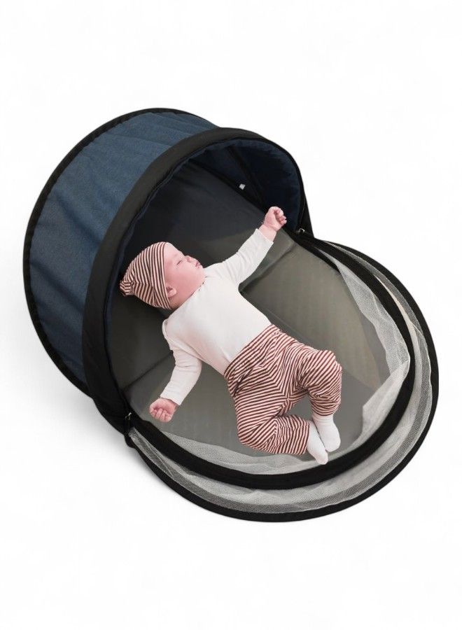 Baby Cot Bed Premium, Dark blue