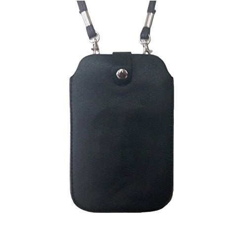Tapp Collections Leather Neck Pouch for iPhone Xs Max, 8 Plus & Other Smartphones (Style 3) - Black - Image 1